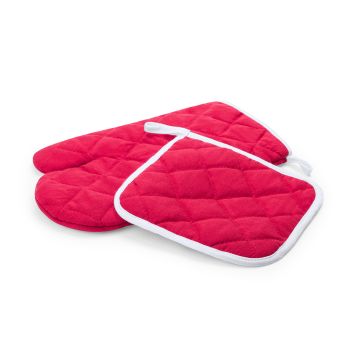 Set Cocina Leston 2 Piezas. Una Cara Lisa para Impresión Rojo