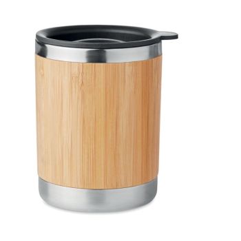 Vaso corporativo con carcasa de bambú 250 ml Lokka