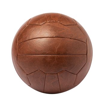 Balón fútbol retro con logo Horisun Marrón