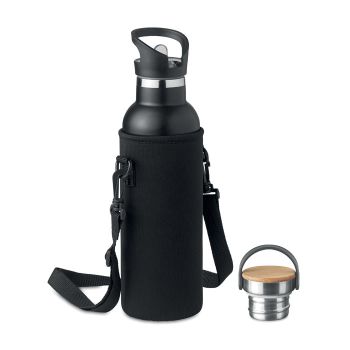 Botella termo merchandising 700 ml. Tiksi Negro