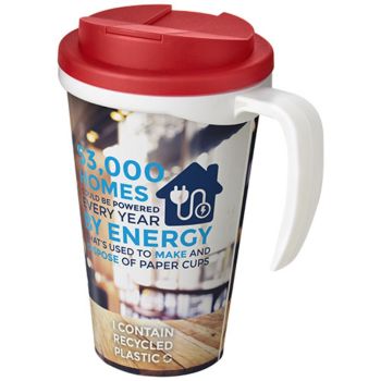 Taza con tapa personalizable de 350 ml. Brite Americano