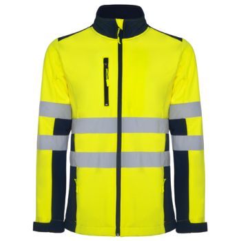 Chaqueta softshell bicolor de alta visibilidad Azul Marino S