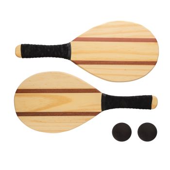 Set tenis personalizado de madera Funn Marrón
