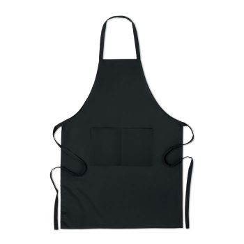 Delantal personalizado de algodón orgánico Raipur Colour Negro