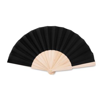Abanico publicitario de madera Fanny Wood Negro