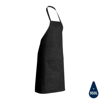 Delantal con logo algodón reciclado 180gr Jim Negro