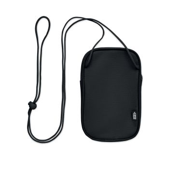Bolsa de viaje cruzada de poliéster RPET Koroovin Pouch Negro