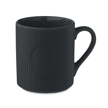 Taza de cerámica promocional 340 ml. Ribmug Negro