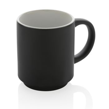 Taza apilable de cerámica Negro